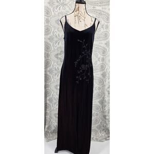 My Michelle Vintage Y2K Vamp Goth dress black beaded Sz Large Fairy grunge
